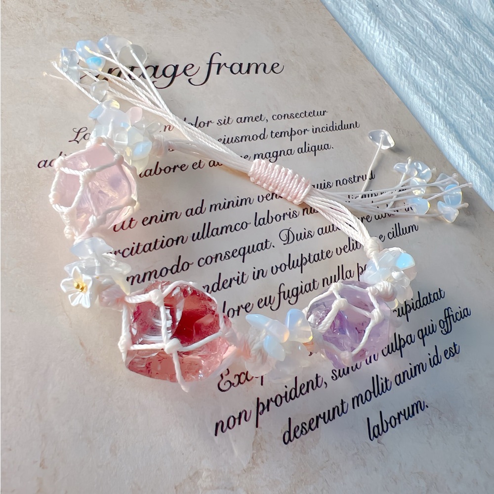 HANDMADE Macrame Crystal Bracelet